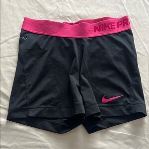 Nike Black and Pink Athletic Shorts